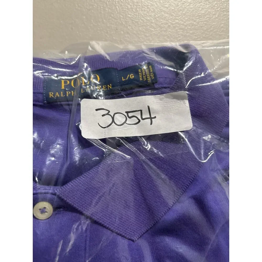 Polo Ralph Lauren Men's Size Large Purple Cotton Casual Short Sleeves Polo Shirt